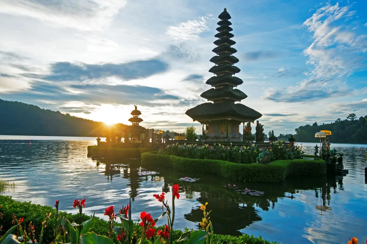 Pura Ulun Danu Bratan Temple on Lake Bratan. Bali, Indonesia.