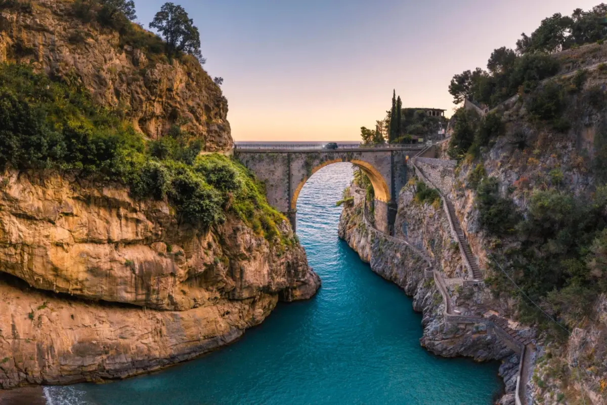 Fiordo di Furore is located on the Amalfi Coast in Salerno, Italy.