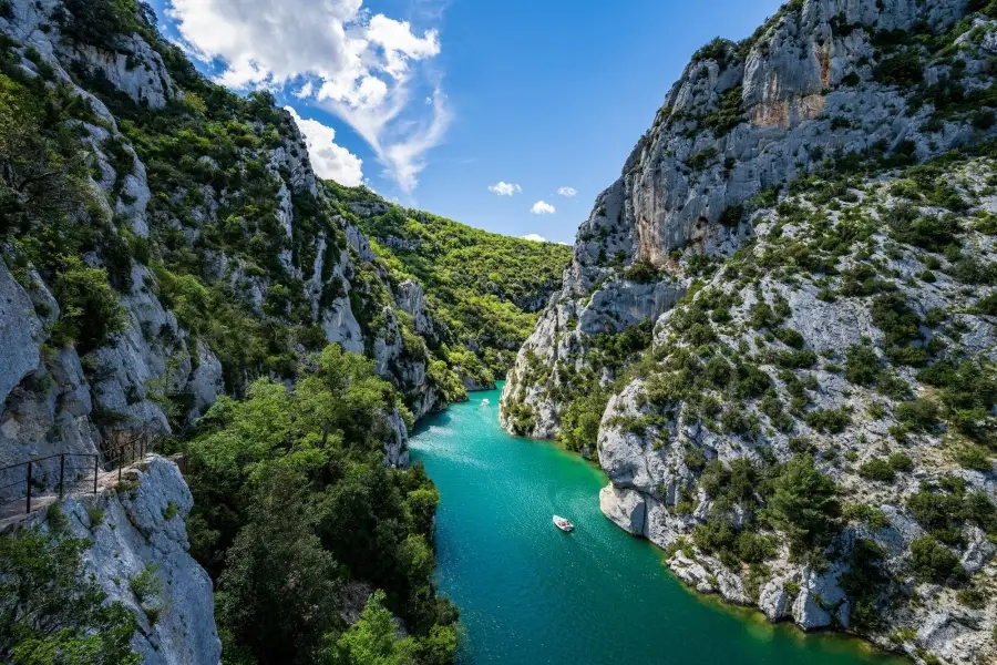 Verdon Gorge canyon and turquoise river in France.