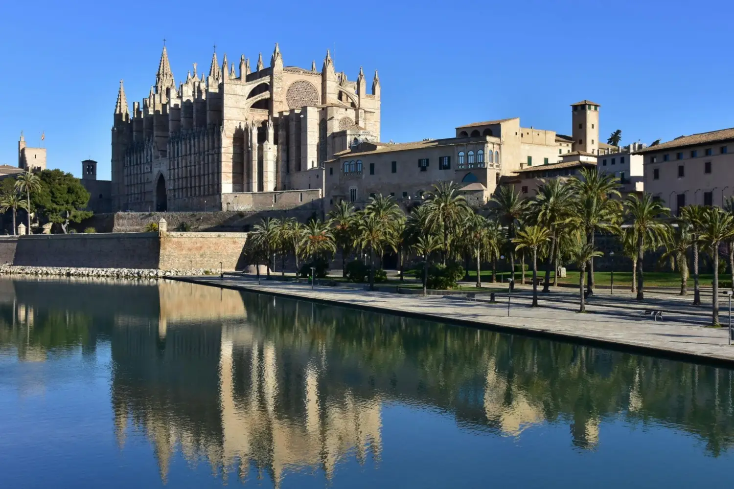 Cathedral of Santa Maria of Palma, popularly known as La Seu Cathedral is a massive Gothic Roman Catholic cathedral located in Palma, Mallorca, Spain.