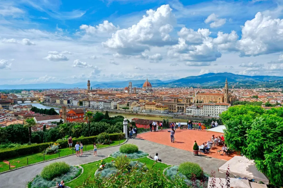 Perched high above the south bank of the Arno River, Piazzale Michelangelo offers one of the most breathtaking views in Florence.