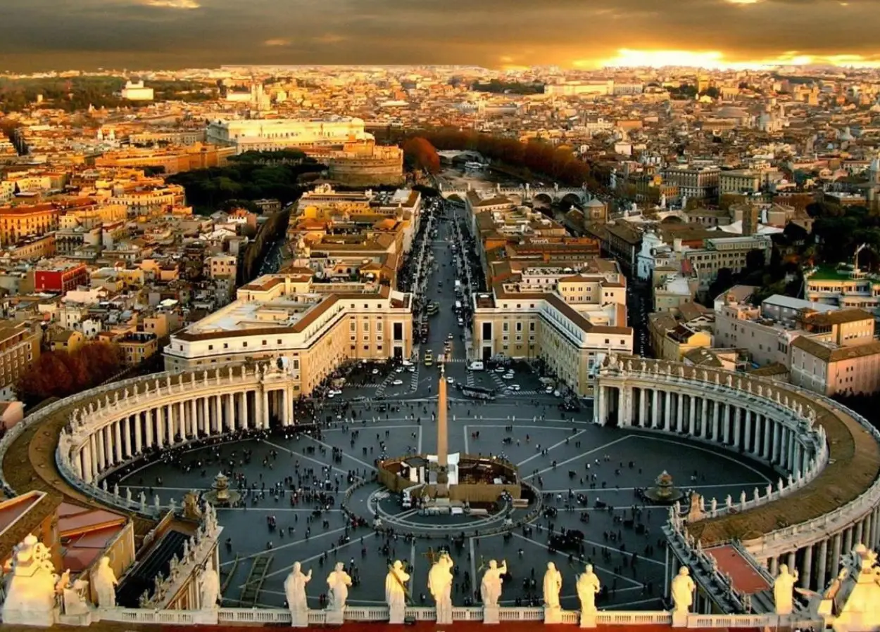 St. Peter's Square is located in Vatican City, which is one of the most remarkable places to visit while traveling to Rome, Italy.
